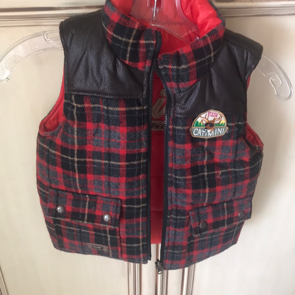 Catimini Kids plaid puffy vest